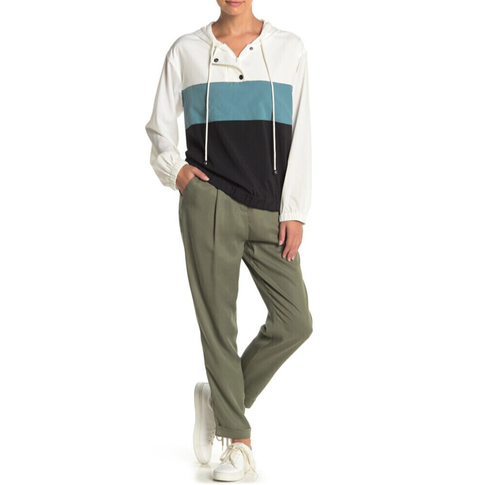 Naked Zebra Women's Green Pleated Soft Twill TENCEL Pants size S